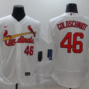 MLB Cardinals #46 Goldschmidt White Flex Base Elite Jersey