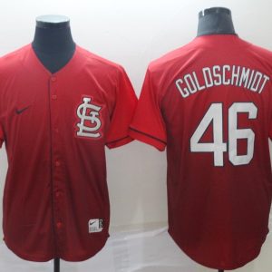 MLB Cardinals #46 Goldschmidt Red Fadeaway Men Jersey