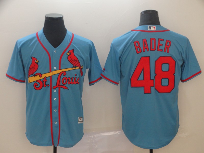 MLB Cardinals #48 Bader Light Blue Game Men's Jersey