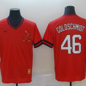 MLB Cardinals #46 Goldschmidt Red Throwback Men Jersey
