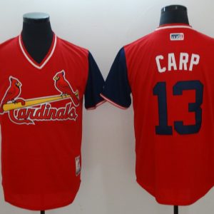 Men's St. Louis Cardinals #13 Carp Mejestic Red 2018 Players' Weekend Flex Base Jersey