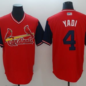 St. Louis Cardinals #4 Yadi Mejestic Red 2018 Players' Weekend Flex Base Jersey