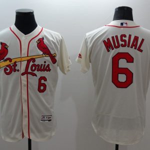 Majestic MLB St.Louis Cardinals #6 Musial Elite Cream Jersey