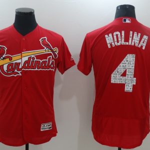 MLB St.Louis Cardinals #4 Molina Red Spring Training Jersey