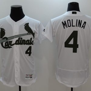 MLB St.Louis Cardinals #4 Molina Memorial Day White Elite Jersey