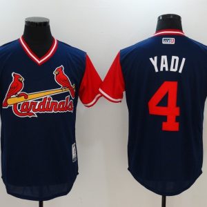 MLB St.Louis Cardinals #4 Yadi All Rise Grey Pullover New Jersey