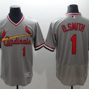 MLB St.Louis Cardinals #1 O.Smith Grey Pullover Jersey