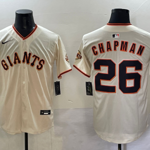 Men's San Francisco Giants #26 Matt Chapman Cream Stitched Baseball Jersey