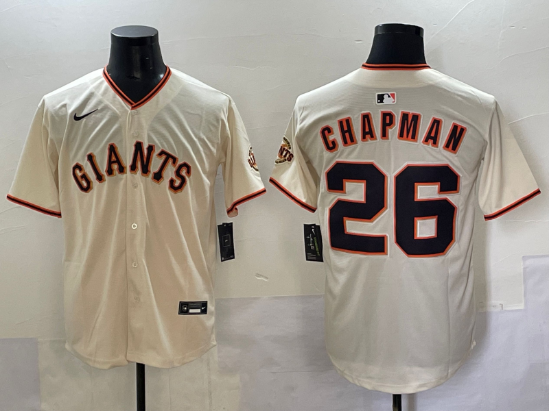 Men's San Francisco Giants #26 Matt Chapman Cream Stitched Baseball Jersey