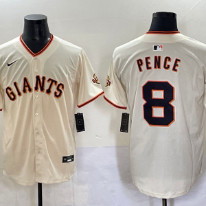 Men's San Francisco Giants #8 Pence Cream Stitched Baseball Jersey