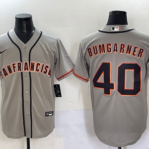 Men's San Francisco Giants #40 Bumgarner Grey Stitched Baseball Jersey