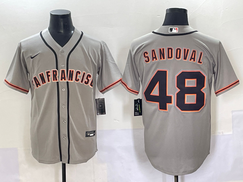 Men's San Francisco Giants #48 Sandoval Grey Stitched Baseball Jersey