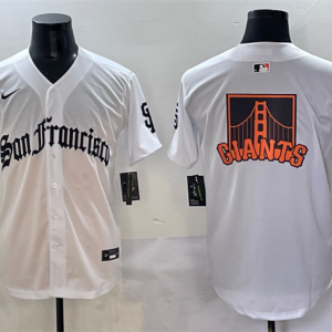 Men's San Francisco Giants Team Big Logo White 'Gothic Fog Edition' Vapor Premier Limited Jersey