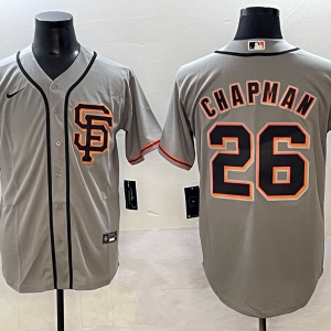 Men's San Francisco Giants #26 Matt Chapman Grey Stitched Baseball Jersey