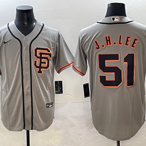 Men's San Francisco Giants #51 Jung Hoo Lee Grey Stitched Baseball Jersey