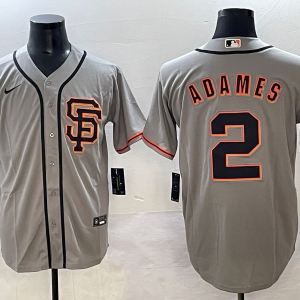 Men's San Francisco Giants #2 Adames Grey Stitched Baseball Jersey