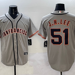 Men's San Francisco Giants #51 Jung Hoo Lee Grey Stitched Baseball Jersey