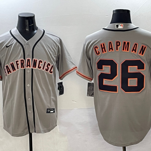 Men's San Francisco Giants #26 Matt Chapman Grey Stitched Baseball Jersey