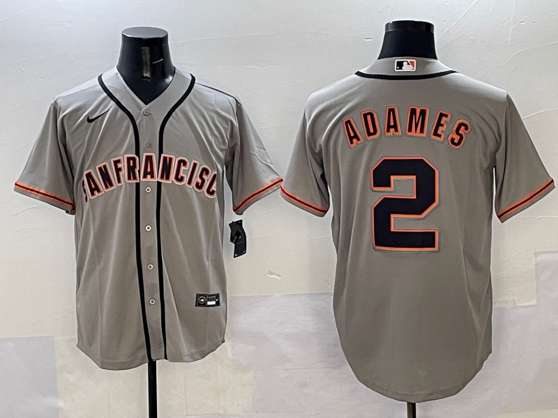 Men's San Francisco Giants #2 Adames Grey Stitched Baseball Jersey