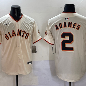 Men's San Francisco Giants #2 Adames Cream Stitched Baseball Jersey