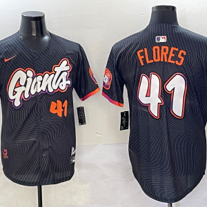 Men's San Francisco Giants #41 Flores Anthracite 2025 City Connect Limited Jersey