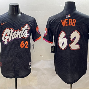 Men's San Francisco Giants #62 Webb Anthracite 2025 City Connect Limited Jersey