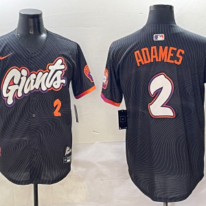 Men's San Francisco Giants #2 Adames Anthracite 2025 City Connect Limited Jersey
