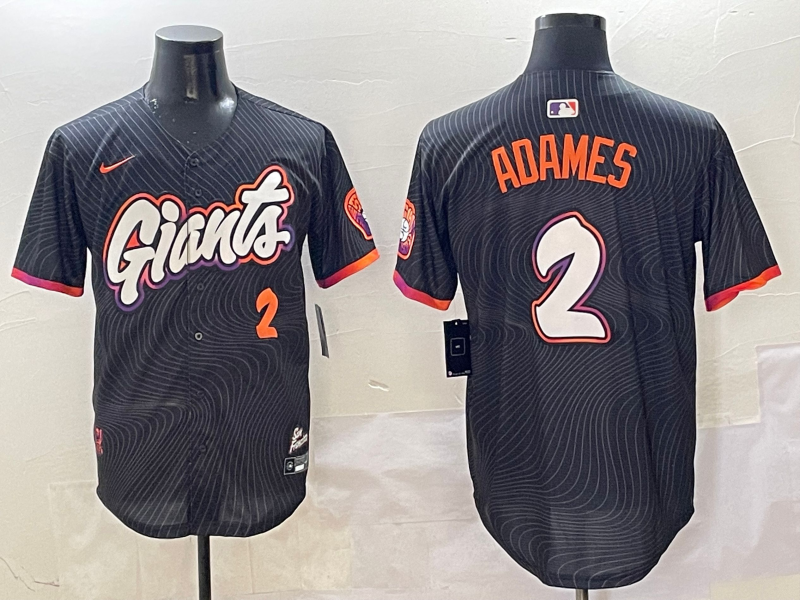 Men's San Francisco Giants #2 Adames Anthracite 2025 City Connect Limited Jersey