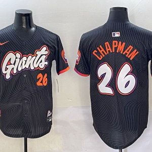 Men's San Francisco Giants #26 Matt Chapman Anthracite 2025 City Connect Limited Jersey