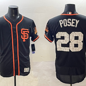 MLB San Francisco Giants #28 Buster Posey Black Flex Base Elite Jersey