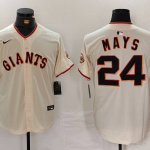 MLB San Francisco Giants #24 Mays Cream Stitched Baseball Jersey