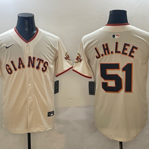 Men's San Francisco Giants #51 Jung Hoo Lee Cream 2024 Stitched Baseball Jersey