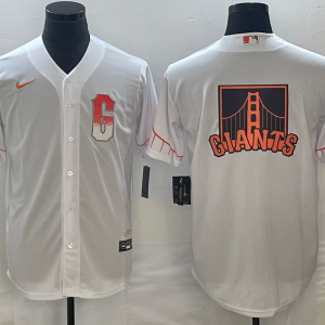 Men's San Francisco Giants White Team Big Logo Cool Base Stitched Baseball Jersey