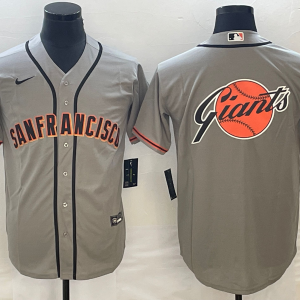 Men's San Francisco Giants Grey Team Big Logo Cool Base Stitched Baseball Jersey