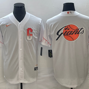 Men's San Francisco Giants White Team Big Logo Cool Base Stitched Baseball Jersey