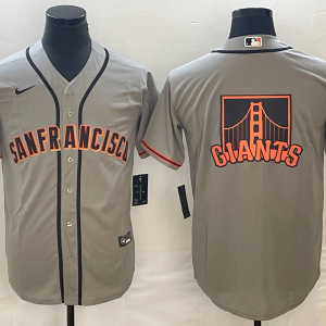 Men's San Francisco Giants GreyTeam Big Logo Cool Base Stitched Baseball Jersey