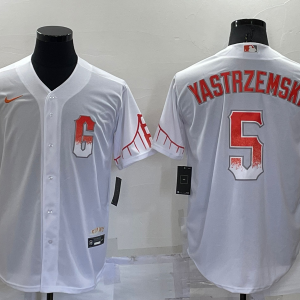 MLB San Francisco Giants #5 Yastrzemski White City Connect Game Jersey