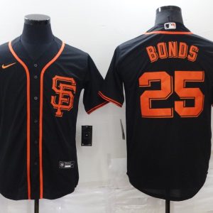 MLB San Francisco Giants #25 Barry Bonds Black Game Jersey