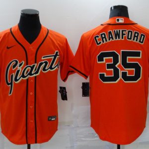 MLB San Francisco Giants #35 Brandon Crawford  Orange  Game Jersey
