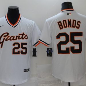 MLB San Francisco Giants #25 Barry Bonds White Game Jersey
