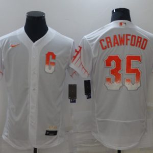 MLB San Francisco Giants #35 Brandon Crawford White City Connect Flex Base Elite Jersey