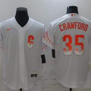MLB San Francisco Giants #35 Brandon Crawford White City Connect Game Jersey