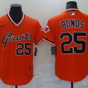 MLB San Francisco Giants #25 Barry Bonds Orange Game Jersey
