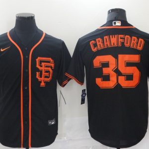 MLB San Francisco Giants #35 Crawford Black Game Nike Jersey