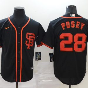 MLB San Francisco Giants #28 Posey Black Game Nike Jersey