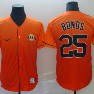 MLB San Francisco Giants #25 Barry Bonds Orange Fadeaway Jersey