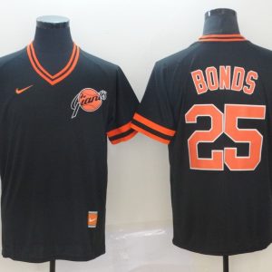 MLB San Francisco Giants #25 Barry Bonds Black Throwback Mens Jersey