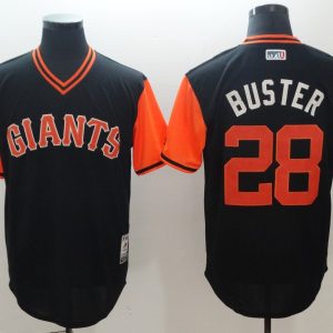 Men's San Francisco Giants #28 Buster Mejestic Black 2018 Players' Weekend Flex Base Jersey