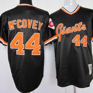 MLB San Francisco Giants #44 Willie McCovey Black Mitchell&Ness Jersey
