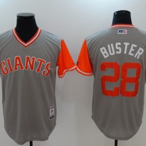 MLB San Francisco Giants #28 Buster All Rise Grey Pullover New Jersey